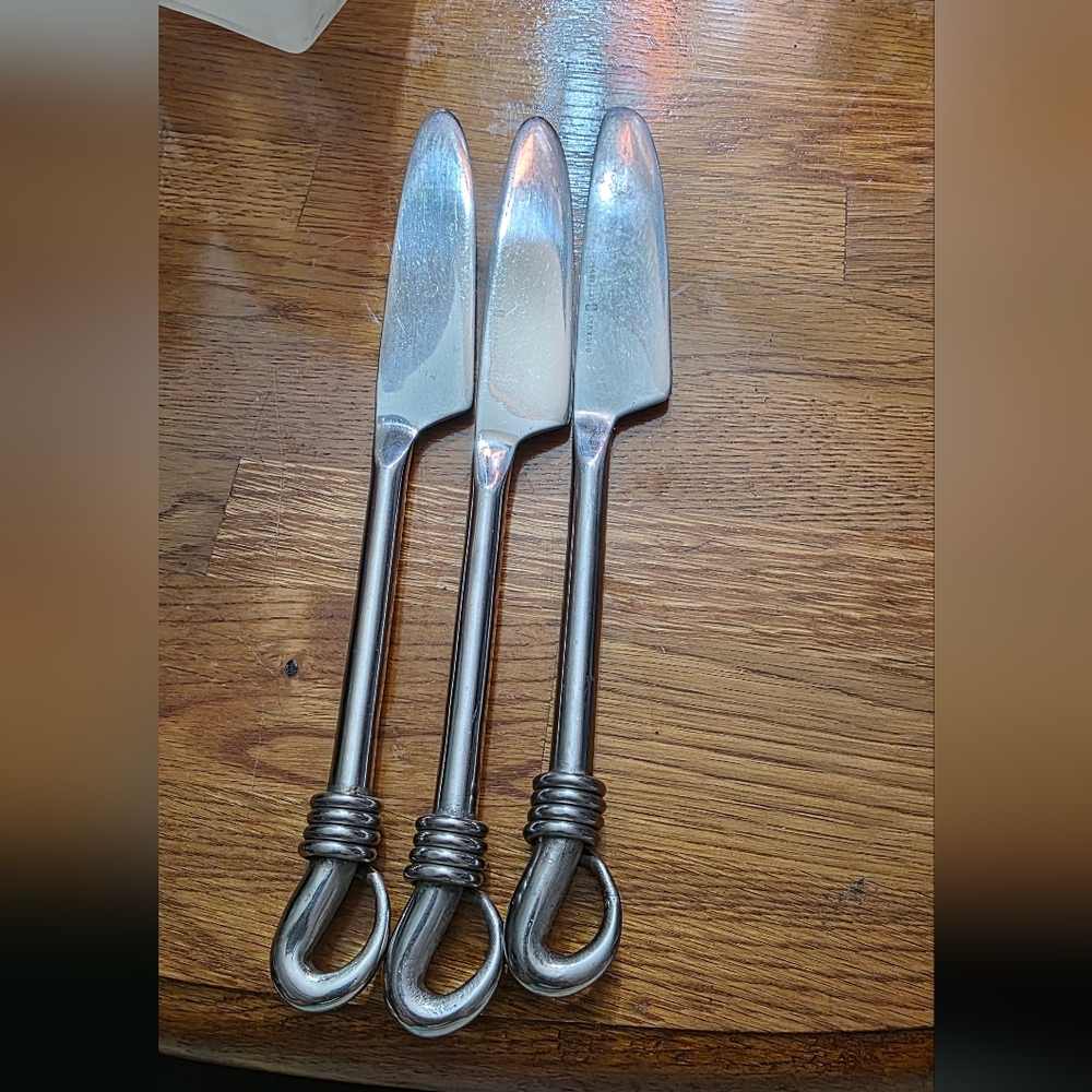 Gourmet Settings Twist Dinner Knives Stainless Steel Set of 3